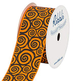 Grosgrain Halloween Swirl Print Craft Ribbon,1-1/2 Inch,10-Yard Spool,
