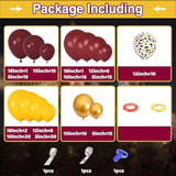 170Pcs Magical Wizard School Balloons Arch Garland Kit, Different Sizes 18 12 10 5 Inch Burgundy Yellow Gold Confetti Balloon For Kids Birthday Baby Shower Halloween Party Decorations Supplies