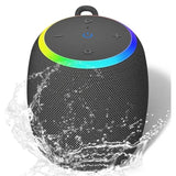 Bluetooth Speaker, Portable Wireless Bluetooth 5.3, 15W Clear Bass, Ipx6 Waterproof, Led Lights, Aux/Tf/Usb, Dual Tws Pairing, 12H Playtime, Small Speakers For Home Outdoor Beach, Ideal Gift