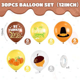 Thanksgiving Balloons 12 Inch Brown Yellow Orange White Pumpkin Autumn Party Decor