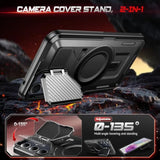 For Galaxy A35-5G Phone Case: Samsung A35-5G Case With Tempered Glass Screen Protector, Compatible With Magsafe Military-Grade Heavy Duty Rugged Cover With Camera Cover Stand For A 35 6.6", Black