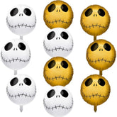Halloween Skeleton Foil Balloon Set: Gold & White Party Decor