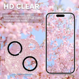 For Iphone 15/ Iphone 15 Plus Camera Lens Protector, Hd Tempered Metal Matte Glass Anti-Scratch, Case Friendly Full Screen Cover Film Accessories, Glitterpink