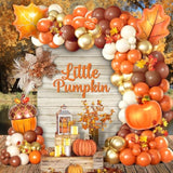 163PCS Fall Thanksgiving Balloon Arch Kit for Friendsgiving Baby Shower Party