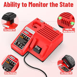 Multil Volatage Rapid Battery Charger - Replacement For Milwaukee 12V 18V Power Tool Lithium Battery 48-11-2412 48-11-2401 48-11-2440 48-11-1862 48-11-1850 48-59-1812 48-11-2420 48-11-1815