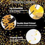 Black & Gold 60Th Birthday Decoration Kit - Happy 60Th Birthday Decorations For Women & Men With 10Pcs Hanging Swirls