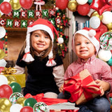 131 Pcs? Christmas Decorations Indoor, Christmas Party Supplies - "Merry Christmas" Banner, Photo Prop, Balloon Party Kit, Hanging Swirl, Fringe Curtain