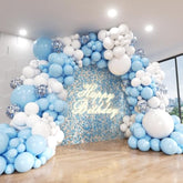 140pcs Blue & White Balloon Arch Kit for Baby Shower, Birthday Event Decorations