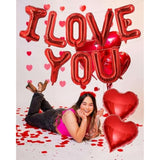 16 Inch Red I Love You Red Heart Balloons, 10 Pcs Red I Love You Letters Balloons Red Heart Valentine'S Day Balloons Banner For Valentine'S Day Wedding Ceremonies Party Decorations I Love You