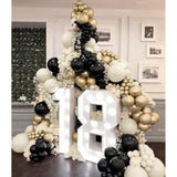 60pcs Black Gold Beige Balloons with Metallic Confetti for Party Decorations