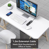 Usb Hub, 7 Port Usb Hub 3.0 With 4Ft Usb Long Cable Multiple Port,Individual U