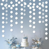40 Ft Shining White Circle Dots Garland Glitter Bunting Banner for Wedding/Party Decor