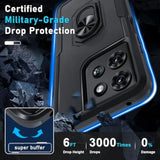 Compatible With Motorola Moto G 2025 Case With Screen Protector,Heavy Duty Shockproof Full Body Protective Cover Built In Rotatable Metal Ring Holder Kickstand,Black Matte