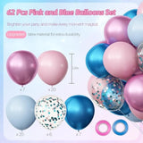 Gender Reveal Decorations Balloons Set, 62Pcs Pink And Blue Balloons For Boys Or Girls Gender Reveal Baby Shower Birthday Party Decorations, 12 Inch