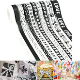Paw Print Ribbon Dog Bone Satin Ribbon Assortment Black And White Ribb