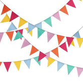 42 Pieces Colorful Pennant Banner Flag Multicolor Bunting Triangle Banner Pastel Pennants For Birthdays Classroom School Carnival Garland Outdoor Events Party Hanging Decorations(Pastel)