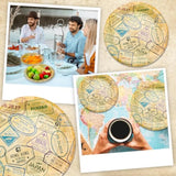50 Pcs Travel Paper Plates Disposable Around The World Tableware 9'' And 7'' Airplane Adventure Dinner Dessert Plates Voyage Travel Themed Retirement Birthday Party Decoration Supplies