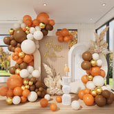 Fall Balloon Arch Kit: Brown, Orange, Gold, White Sand Party Decor