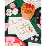Feeling Lucky Napkins - 3-Ply, 25 Pcs | Casino Bachelorette Decoration, Vegas Birthday Party Tablescape, Poker Night Dinner Setting, Bach Decor