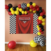 128-Pc Race Car Balloon Arch & Backdrop Set for Kids’ Birthday Décor