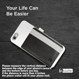 Stick-On Phone Wallet with 6 Sleeves & Stand - Waterproof, Travel-Proof - Black