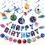 37Pcs Galaxy Birthday Decorations Kit - Solar System, Outer Space, Galaxy Party Supplies & Themed Party Favors