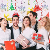 Christmas Hanging Swirls Decorations 30 Pack Sparkle Double Sided Red Green Party Merry Christmas Garland Foil Swirl Hanging Ceiling Ornaments Christmas Party Favors Xmas Holiday Party Decor Supplies