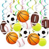 Sports Hanging Swirls Banner Decor 60 Pieces Foil Ceiling Hanging Swirls Streams Banner Decorations Garland For Kids Sport Celebrating Events Birthday Party Supplies Room Wall Decor