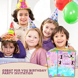 Jump Birthday Invitations For Kids, Slime Birthday Party Invitation Cards, Trampoline Park Party Celebration Supplies Decoration -20 Fill In Invitations With Envelopes (B20)
