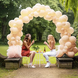 Boho Beige & Ivory White Blush Balloon Garland Arch Kit - Double Stuffed 2 Layer Thick Pastel Latex Balloons In 5In, 12In & 18In Sizes