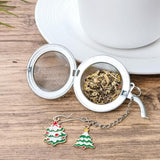 Stainless Steel Mesh Tea Infuser, 2.1 In. Tea Ball With Christmas Tree Pendant, 2Pc Set