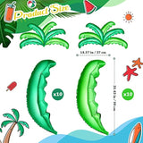 20 Pcs Palm Tree Leaves Balloons, Helium Foil Coconut Tree Leaves Balloons Green Palm Decorations For Kids' Birthday Hawaii Luau Tropical Party Baby Shower, 35.43 X 14.57 Inches
