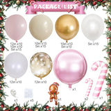 Pink Winter Onderland Balloon Arch Kit Snow flakes 4D Balloon Pastel Pink White Gold Snowflakes Balloons for Winter Wonderland Candyland Xmas Birthday Baby Shower Party Decorations