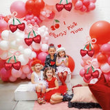 Valentines Day Balloon Arch Garland Kit, Red Pink Cherry Balloons For Valentines Day Party Decorations Bachelorette Wedding Engagement Party Supplies
