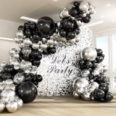147 Pc Black Silver Balloon Garland Arch Kit Party Decoration