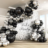 147 Pc Black Silver Balloon Garland Arch Kit Party Decoration