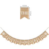 Burlap Joy To The World Banner Happy Winter Holiday Snowfalke Garland Christmas Decoration Supplies