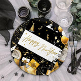 New Year Party Supplies with Plates, Napkins, Cups, Tablecloth, and Banner for 20