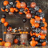 140pcs Halloween Balloon Garland Arch Kit with Bats Eyeball Boo Balloons Party Decorations