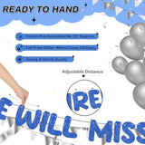 Pre Strung Happy Retirement And We Will Miss You Banner Bunting Retirement Party Decorations Goodbye Party Banner For Men Women Going Away Army Farewell Gift(Navy Blue)