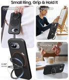 for Google Pixel 10A Case with Ring Holder Stand Kickstand, Dual Layer Shockproof Protective Cover with Screen Protector, Magnetic Accessory Friendly