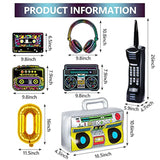 26Pcs 80s 90s Inflatable Boombox Phone Chain Balloons Retro Hip Hop Party Props