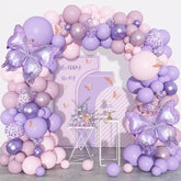 171Pcs Pink Purple Butterfly Balloon Arch Kit for Birthday, Baby Shower, Wedding