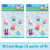 Unique Peppa Pig Party Favor Bags Pack - 16 Peppa Pig Goodie Bags, Checklist - Birthday Party Decorations, Birthday Party Supplies, Officially Licensed