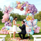 Balloon Garland, Ballon Arch, Purple Balloons Arch Kit, 103-Piece Blue & Purple Balloon Set With Butterfly Accents, Elegant Spring Party Decorations For Special Occasions