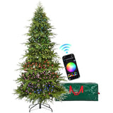 7.5 Ft Prelit Pencil Christmas Tree With 400 Led Lights, App Control, Aspen Artificial Christmas Tree, Multi-Color Rgbw Lights, 1639 Pe & Pvc Branch Tips, Skinny Xmas Tree, For Home, Party