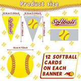 4 Pieces Softball Party Decorations Softball Party Banners Bunting Hanging Banners Paper Garlands Favors For Sports Theme Birthday (Bright Style)