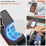 Galaxy S25+ Plus Case with Invisible Stand, Military Drop Protection, MagSafe, Black/Red