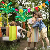 12 Pcs Palm Tree Leaves Balloons,Hawaiian Tropical Green Leaf Balloons,Foil Coconut Tree Leaves Balloon For Birthday Baby Shower Hawaii Luau Tropical Beach Party Supplies