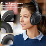Ear Pads Replacement Compatible With Sennheiser Pxc550, Pxc 550-Ii Wireless, Mb 660 Uc, Mb 660 Uc Mc Headphones, Black, Memory Foam, Leather